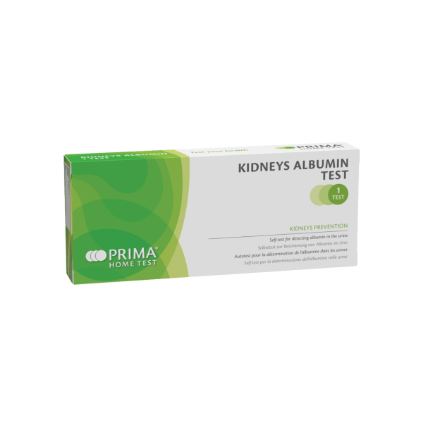 Prima Lab Albumine test - zelftest op Nierfalen - urinetest CE keurmerk - 1 testkit