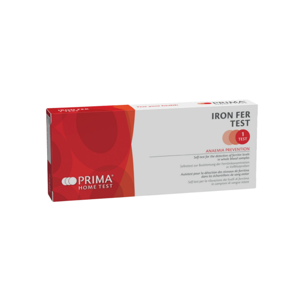 Prima Lab IJzer test – zelftest om ijzertekort te meten uit een druppel bloed - 1 testkit